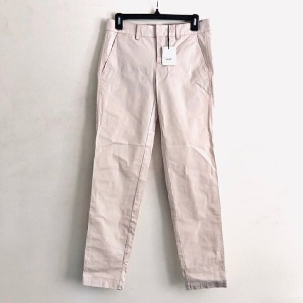 Vince Boyfriend Trouser Pants 2 Nwt Twill New Buff Neutral Minimalist Slouchy
